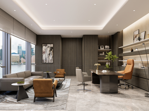  Minotti 总经理室 董事长室su模型 