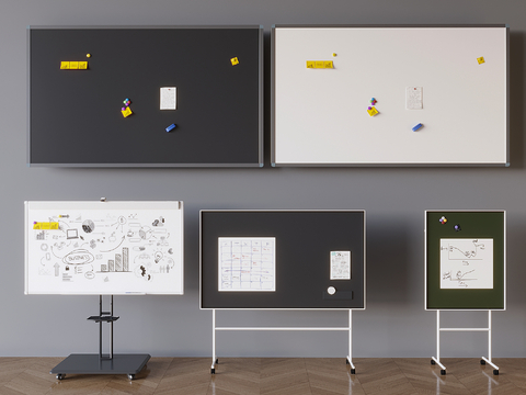  黑板白板 写字板su模型 