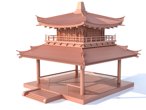  古建塔楼 阁楼su模型 