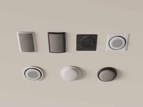  吸顶音响 天花音响 扬声器 喇叭su模型 