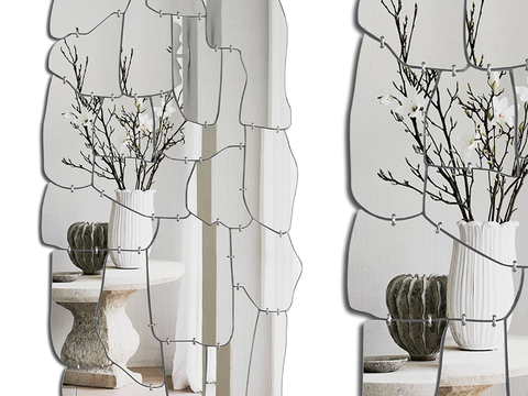  现代装饰镜子 异形镜子su模型 