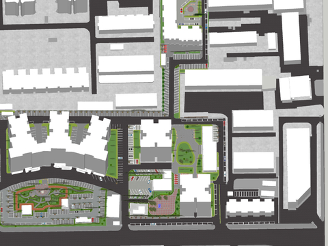 住宅楼鸟瞰su模型 