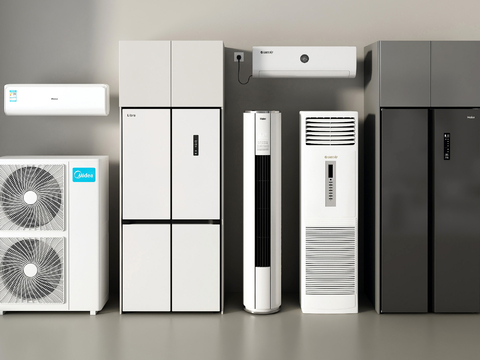  冰箱 空调su模型 