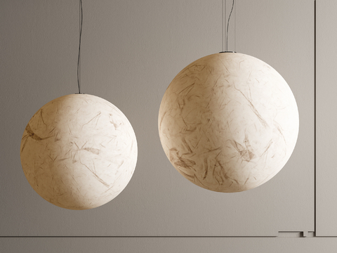 侘寂吊灯 杜邦纸吊灯su模型