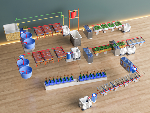  工业设备 大棚养殖 灌溉设备su模型 