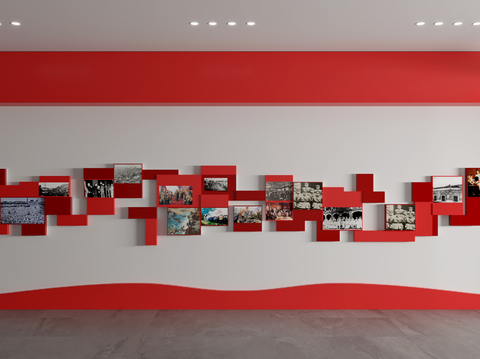  党建文化墙 宣传墙 形象墙su模型 