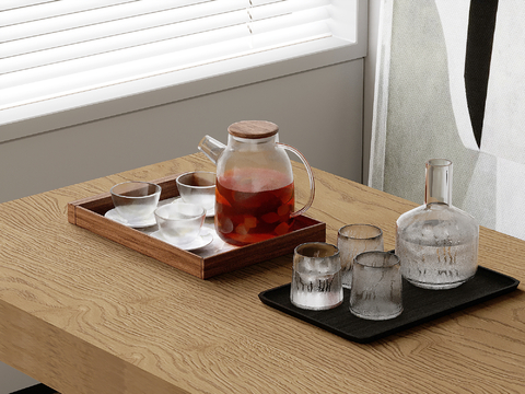  酒杯 醒酒器 果茶壶su模型 