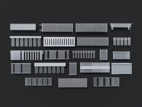  暖气管 暖气片 供暖器 散热器su模型 
