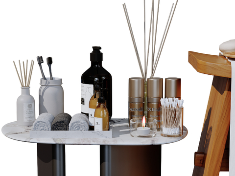  洗漱用品 香薰 洗发水 沐浴露su模型 