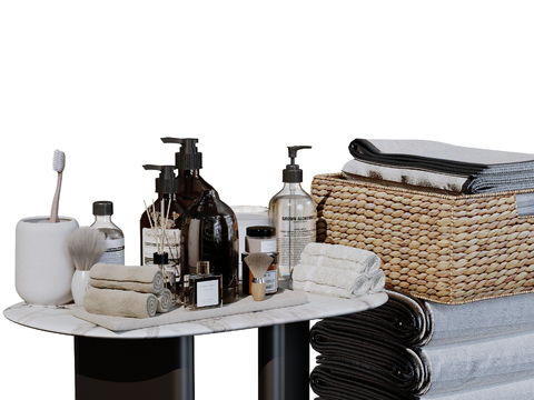  洗漱用品 洗发水 沐浴露 牙膏su模型 