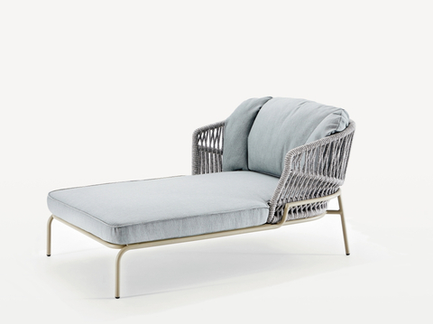  现代户外躺床 躺椅su模型 