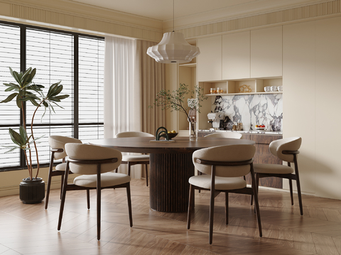 侘寂餐厅su模型