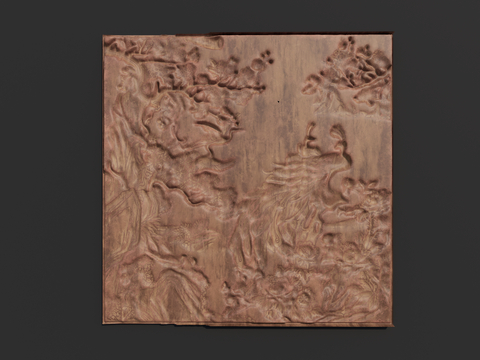  中式壁画 龙纹壁画 浮雕su模型 