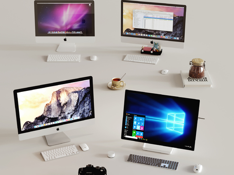  电脑 显示屏 鼠标 键盘su模型 