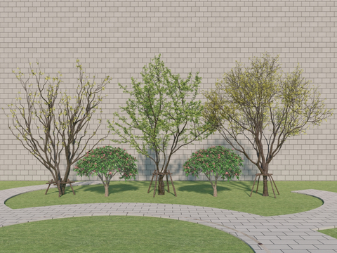  景观树 杜鹃 紫薇su模型 