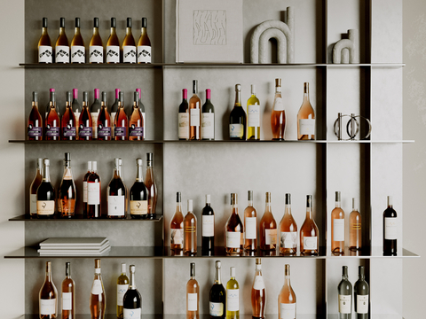  酒水 红酒 洋酒su模型 