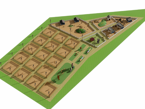 亲子农场基地su模型