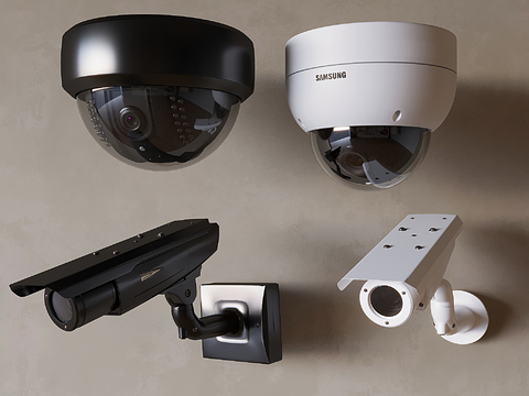  摄像头 安防监控探头su模型 