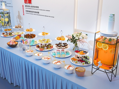  取餐台 茶歇 冷餐 果汁机su模型 