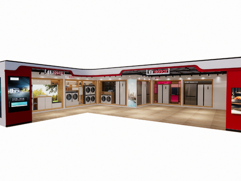  现代家电展厅 快闪店su模型 