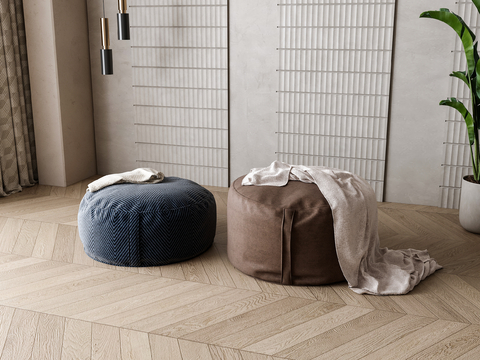  现代沙发凳su模型 