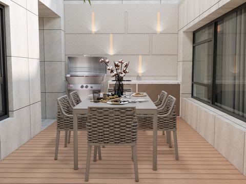  庭院下沉空间su模型 