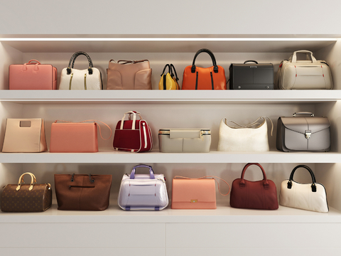  女士背包 手提包su模型 