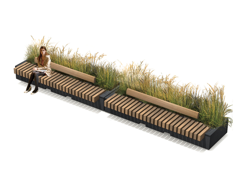  景观树池 花池 种植池su模型 