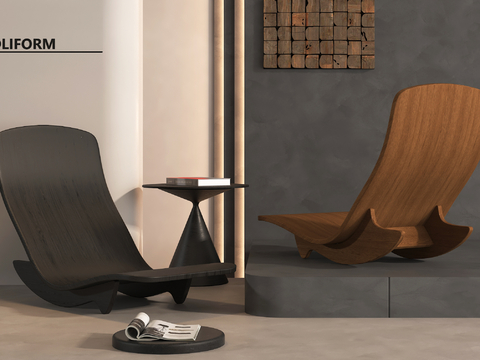  现代摇椅 躺椅su模型 