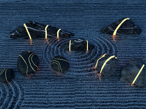  户外灯 景观灯 石灯su模型 