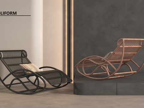  现代摇椅 躺椅su模型 