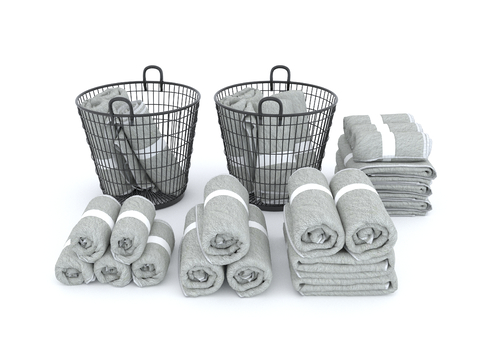  毛巾 浴巾 酒店浴巾su模型 