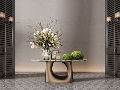 现代端景台 条案su模型