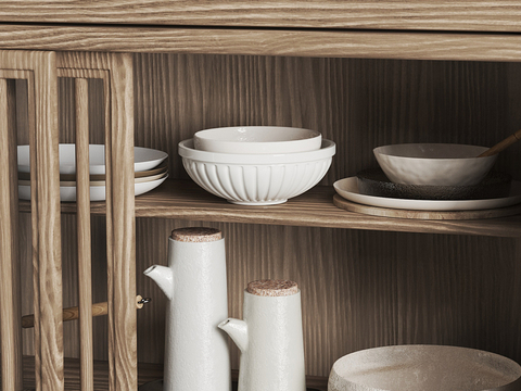  现代碗 盘子 餐具su模型 