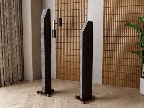  落地音响su模型 