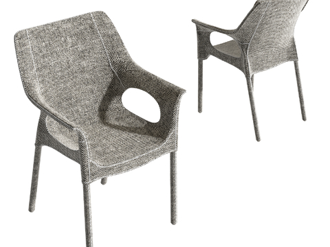  Poliform 现代单椅 餐椅su模型 