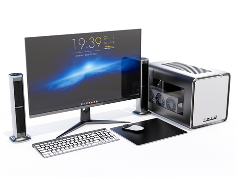  台式电脑 主机su模型 