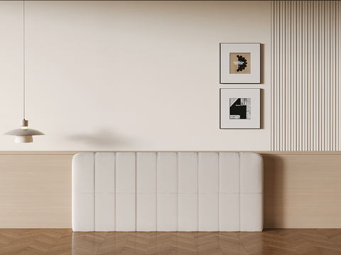  现代床头软包su模型 