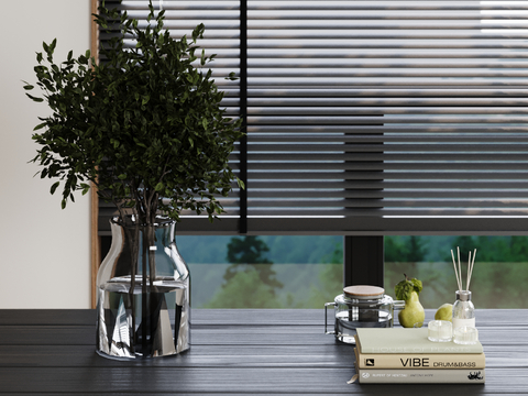  现代花瓶 水培绿植 摆件su模型 