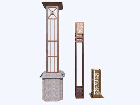  现代户外灯 氛围灯 落地灯su模型 