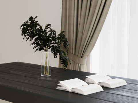  现代花瓶 水培绿植su模型 