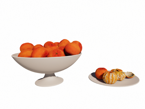  水果 橘子 果盘su模型 