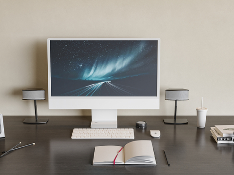  电脑 办公用品su模型 