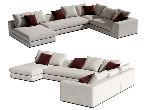  Poliform 现代多人沙发su模型 