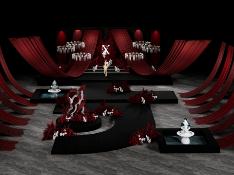  大气简约婚礼su模型 