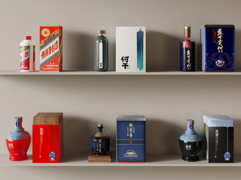  白酒 茅台su模型 