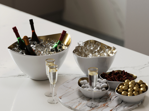  现代食物 酒水饮料su模型 