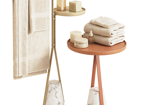  卫浴洗浴小件 毛巾su模型 