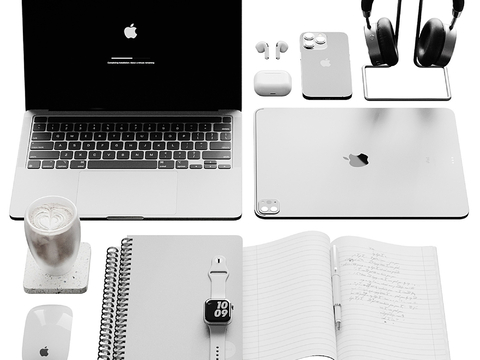  电脑 办公用品 饰品摆件su模型 