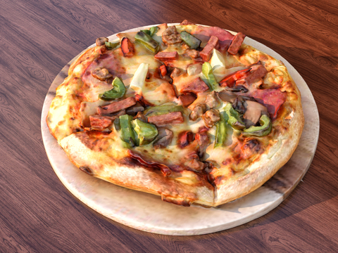  食物 披萨 美食su模型 